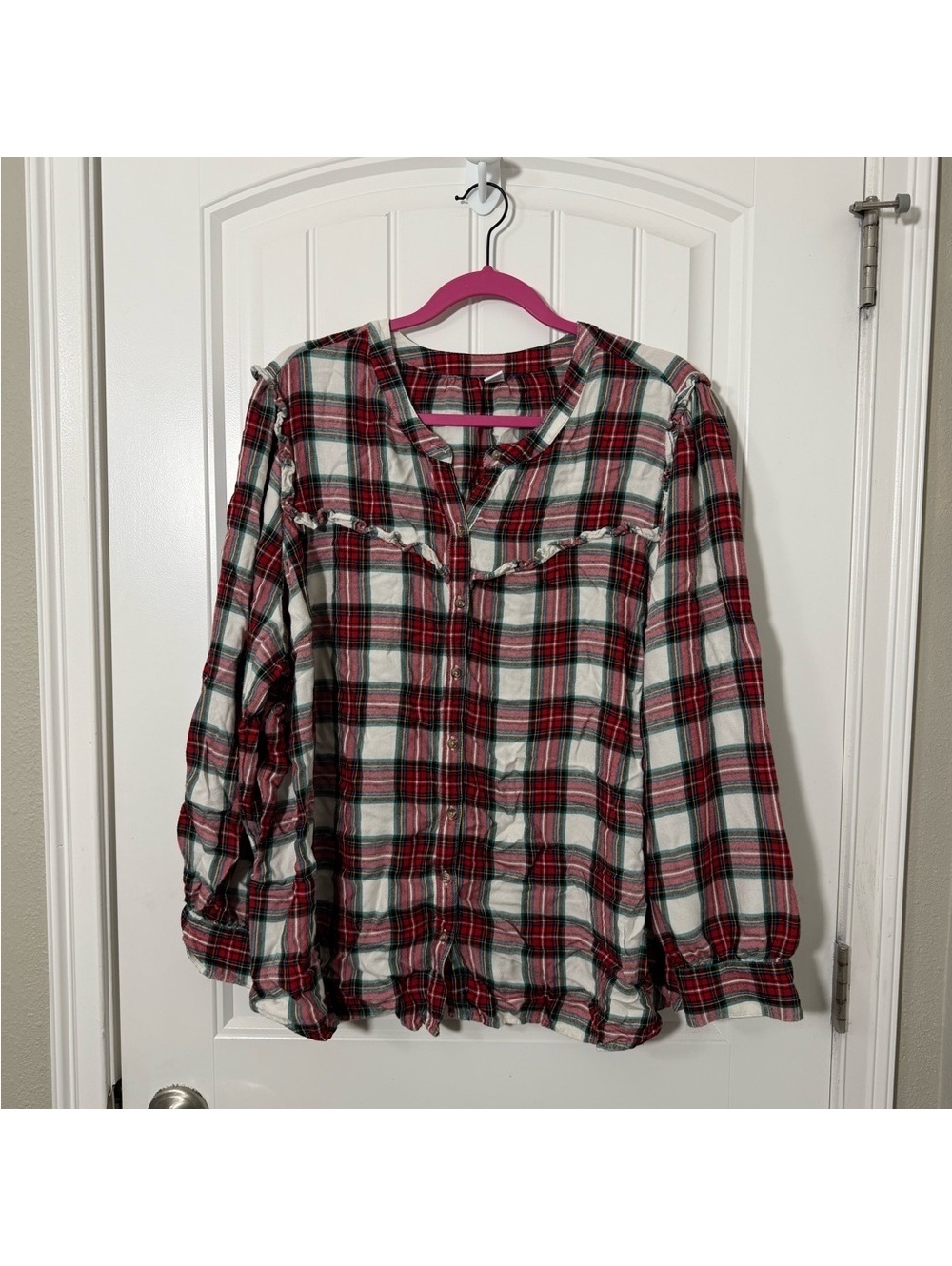 Old Navy Red and White Plaid Shirt 3X